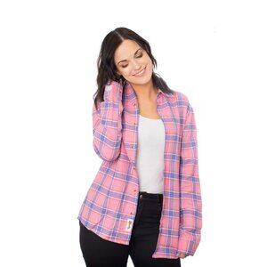 Disney Sleeping Beauty Aurora Pink Cotton Flannel Button Down Shirt 2X